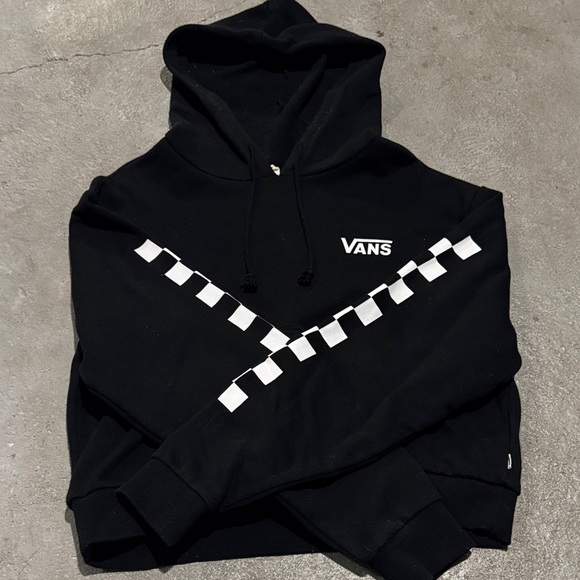 Vans Black Hoodie with White Checkered Design - Picture 1 of 2